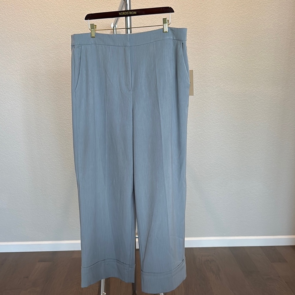 Halogen Gray Trousers Relaxed Wide-Leg Design